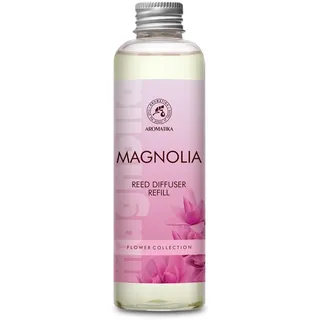 Raumduft Nachfüllflasche Magnolie 200ml – Raumerfrischer – Blumig und Langanhaltender Raumduft – Aroma Diffuser – Aromatherapie – Raumbeduftung - Reed Diffuser Refill