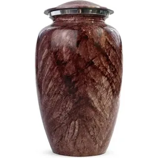 XXL Urne aus Metall - 3,5 Liter - für menschliche und tierische Asche - dekorative Luxusurne in Braun