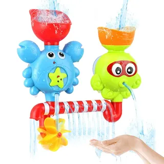 MalPlay Badespielzeug | Tiermotiv | Oktopus und Krabbe | Duschspielzeug | Wasserspielzeugset für Kinder und Babys | Geschenkset ab 18 Monaten
