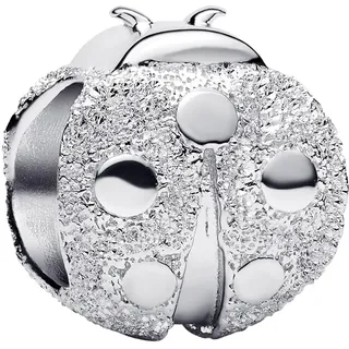 PANDORA Moments Strukturierter Marienkäfer Mini-Charm aus Sterling Silber, Kompatibel Moments, 794527C00
