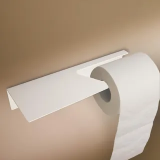 Designfabrik Hamburg Toilettenpapierhalter ohne Bohren | Klopapierhalter zum Kleben | Klorollenhalter Bad | WC Rollenhalter selbstklebend | Toilettenpapierhalter mit Ablage Weiß | Modernes Design