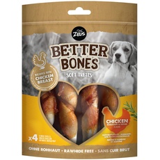 BetterBones – weicher Kausnack für Hunde, ohne Rohhaut, umwickelte Rollen mit Hühnchen, Rosmarin und Thymian, 12,5cm, 4er Pack