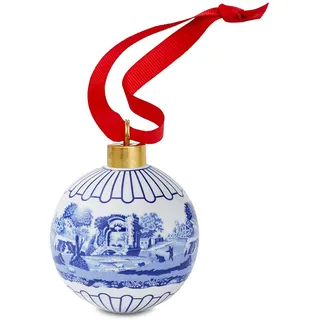 Blaue italienische Weihnachtskugel – volle Szene einzeln