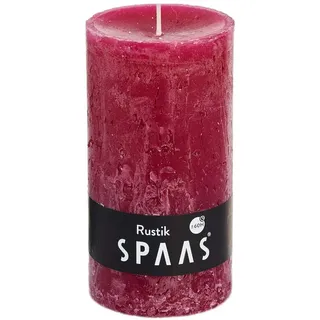 Spaas 8 Rustik-Stumpenkerzen, geruchlos, 70/130 mm, ± 60 Stunden, kardinalrot
