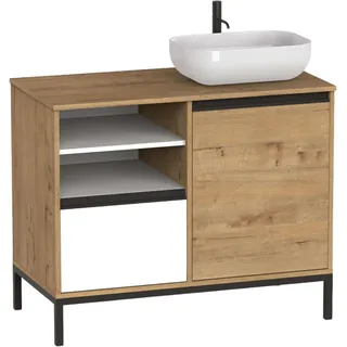 MUEBLES PITARCH, Material: Spanplatten und Melamin, hohe Dichte, Eiche Gold/Weiß, Regular