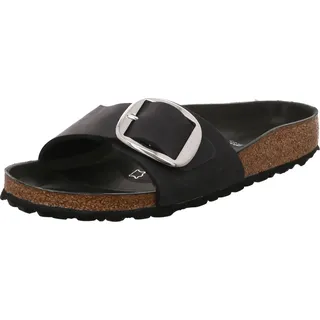Madrid Big Buckle Nubukleder geölt schmal schwarz 36