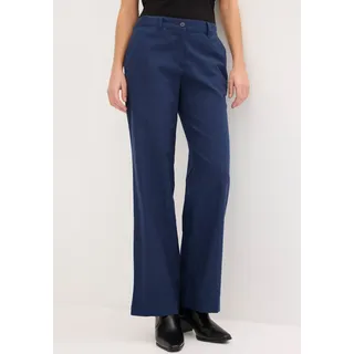 bonprix Leinenhose aus Leinen-Baumwoll-Mix, Loose Fit, komfortable Leibhöhe, dunkelblau