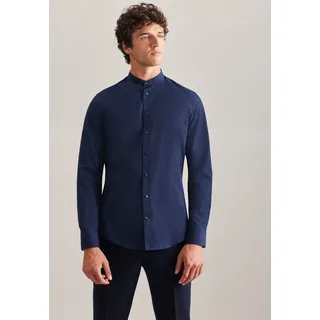 Seidensticker Businesshemd »Schwarze Rose« slim 1/1 Stehkragen Uni, blau
