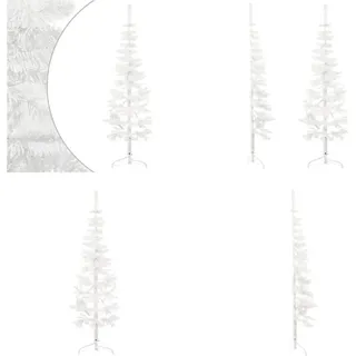 vidaXL Künstlicher Halb Weihnachtsbaum mit Ständer Schlank Weiß 120 cm - Künstlicher Halb-Weihnachtsbaum - Künstliche Halb-Weihnachtsbäume - Weihnachtsbaum - Künstlicher Weihnachtsbaum - Weiß