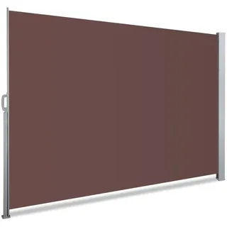 VOUNOT Seitenmarkise Ausziehbar für Balkon, Garten und Terrasse, Sichtschutz, Windschutz, Wasserdicht, Sonnenschutz, 140 x 300 cm, Dunkel-Braun