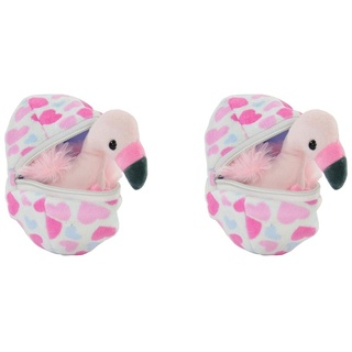 Kögler 75764 - Felicitas, Mini Flamingo aus Plüsch im Ei, ca. 13 cm groß, kleines Plüschtier zum Kuscheln und Liebhaben, als kleines Geschenk für Kinder, Jungen und Mädchen (Packung mit 2)