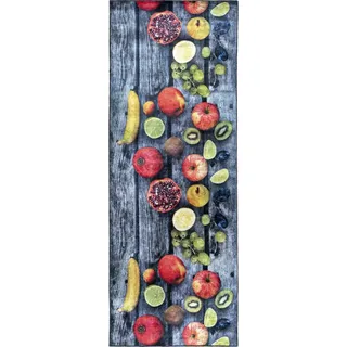 Küchen-Teppich Mazovia - Teppich für die Küche, Muster Obst - Rutschfest, Maschinenwaschbar - 80 x 200 cm - Braun