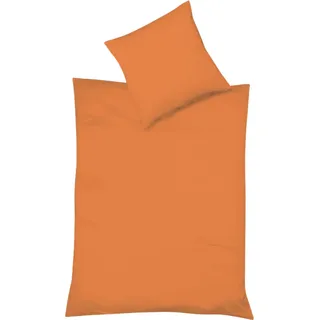 FLEURESSE "Provence Bettwäsche-Set im Leinen-Mix orange, 240x220+2x80x80 cm",