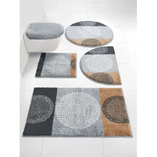 Badematte HEINE HOME Gr. 6, grau (grau, taupe), rund ( Ø 75cm), Badematten, Badematte