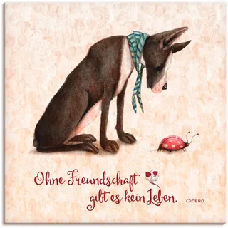 Artland Leinwandbild »Lebensweisheit Freundschaft« Tiere 1 Stk. tlg. auf Holzrahmen gespannt, beige