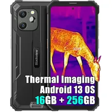 Blackview BV8900 Outdoor Handy ohne Vertrag, 16GB+256GB, IP68 Android 13 6,5"FHD+ 2.4K, 64MP + Wärmebildkamera, 10000mAh 33W Aufladen,Dual SIM 4G Outdoor Smartphone ohne vertrag, NFC OTG GPS, Schwarz