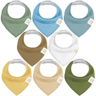 8 Stück Dreieckstuch Baby Junge, Mädchen - Unisex Bandana Lätzchen Baby, Super Absorbierende Halstuch Baby, Bio-Baumwolle Baby Lätzchen, Halstücher Baby für Säuglinge, Sabberlätzchen (Daybreak)