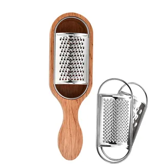 Edelstahl Käsereibe, Käsereibe Mit Behälter, Holzgriff Hartkäse Parmesan Shredder Reibe Box, Von Ingwer Knoblauch Muskatnuss