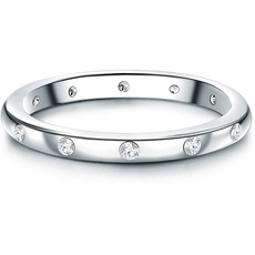 Trilani Damen-Ring aus 925/- Sterling Silber mit Zirkonia mit Brillantschliff
