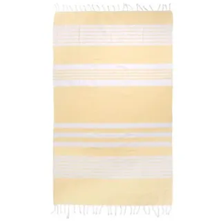 Sagaform Ella Hamam Handtuch aus Bio-Baumwolle in der Farbe Gelb, Maße: 145cm x 250cm, 5018384