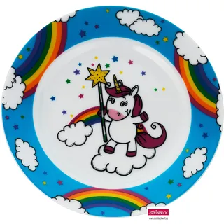 WMF Einhorn Kindergeschirr Kinderteller 19 cm, Porzellan, spülmaschinengeeignet, farb- und lebensmittelecht