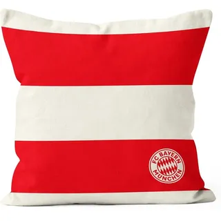 FC Bayern Kissen 40x40cm Logo Stripes rotweiß 4066974502397 FC Bayern