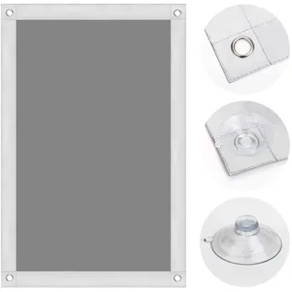 OBdeco Thermo Rollo 100% Verdunkelung Sonnenschutz Verdunkelungsrollo für Velux-Dachfenster Hitzeschutz ohne Bohren mit Saugnäpfen Grau 60x98cm für MK06