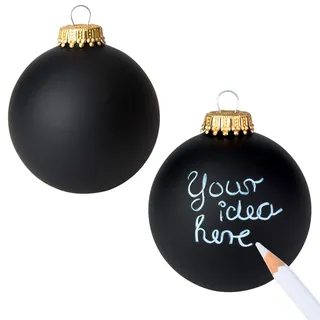 corpus delicti Weihnachtskugeln schwarz (2er Set) zum Handlettering, Bemalen und Beschriften – DIY Christbaumschmuck Black Magic
