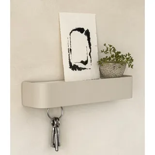 Kazai. Schlüsselbrett 'Tone' | Minimalistisches Schlüsselhaken-Design aus Berlin | Moderner Schlüsselhalter mit Ablage aus Metall | Schlüsselboard als Flur Möbel für die Wand | Taupe
