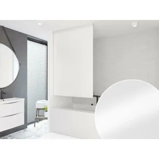 KS Handel 24 HALB-Kassetten DUSCHROLLO 120 cm BREIT Uni Weiss DUSCHVORHANG 120x240 cm! Shower Rollo Curtain