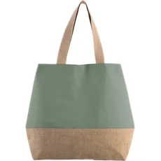 Kimood, Tasche, Einkaufstasche Leinwand aus Jute, Grün, (30 l)