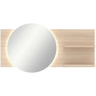 Xora Wandspiegel , Eichefarben , Glas, Holzwerkstoff , rechteckig , 150x78x17 cm , Ablage , Garderobe, Garderobenspiegel