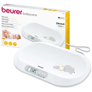 Beurer BY 90 Babywaage mit kostenloser App (iOS + Android) integriertes Maßband, 20 kg
