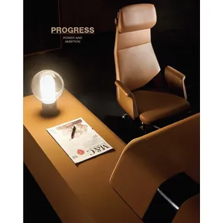 Designer Büro Arbeit Zimmer Set Sessel Eckschreibtisch Komplett Set Möbel 2tlg. - Braun