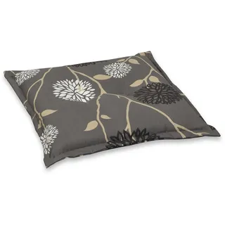 Gartenhockerauflage , Schwarz, Weiß, Dunkelgrau, Beige , Textil , Blume , Füllung: Schaumstoff, Vlies , quadratisch , 50x9x50 cm , Made in Germany , hochwertige Qualität, für den Außenbereich geeignet , Heimtextilien, Wohntextilien, Sitzkissen