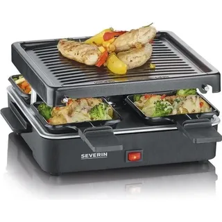 SEVERIN Raclette-Grill 4 Personen kompakt, leicht zu verstauen, ideal für kleine Haushalte, Kochfläche 21 x 21cm, RG 2370