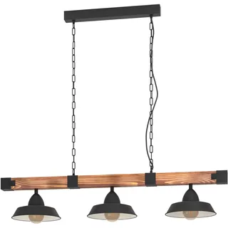 EGLO Oldbury 3-flg. 26 cm rustikal Holz/Stahl