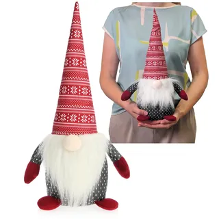 com-four® 1x Weihnachtswichtel Türstopper 40 cm, Wichtel Deko | Skandinavische Weihnachtsdeko mit Sandfüllung, 1,4 kg, für Fensterbank, Regal, Tisch, Boden und Eingangsbereich