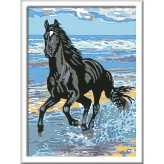 Ravensburger CreArt Pferd am Strand - Malen nach Zahlen ab 11 Jahre | Mit Stickern, Malset mit Rahmen, Pinsel und Acrylfarben, Geschenk für Mädchen und Jungen