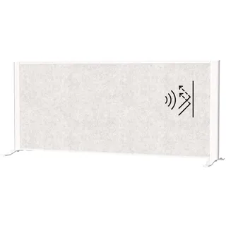 MAUL Tisch Trennwand Akustik MAULconnecto 120x50 cm | Raumteiler für Schreibtisch, Sideboard | Raumtrenner mit Standfüßen | Akustikvlies (4000 g/m2) als Sichtschutz und Schalldämmung