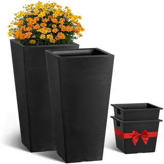 Vevor Blumentopf 30 x 30 x 57 cm Schwarz Komplettset