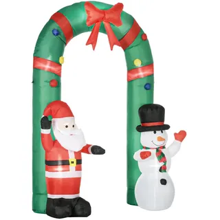 Homcom Weihnachtsdeko 2,45 m mit Weihnachtsmann und Schneemann