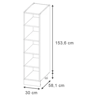 Küchenregal Vicco Fame-Line Weiß 30 cm ohne Arbeitsplatte, Model 63251 - Weiß