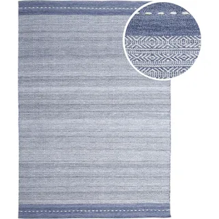 AXI Rhodos Outdoor-Teppich, Blau, Rechteckig | Gartenteppich für kleine Sitzbereiche / Bistro-Set | Außenteppich für Garten / Balkon / Terrasse - Blau