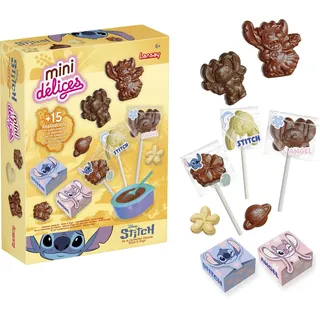 Lansay - Mini Délices - Schokoladenwerkstatt - Disney Stitch & Angel - Schokoladen Set für Kinder mit Formen und Zubehör - Kreativset ab 6 Jahren