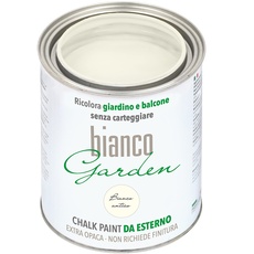 bianco Shabby Extra Beständige Kreidefarbe für den Außenbereich - 1 Liter BIANCO ANTICO Farbe auch für Holz und Möbel - Chalk Paint Outdoor Wandfarbe für Haus und Garten