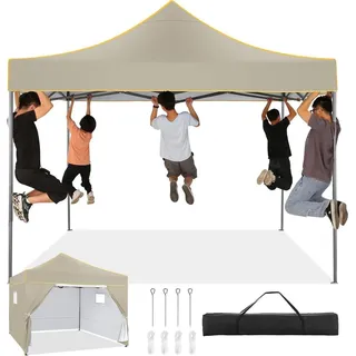 HOTEEL Faltpavillon 3x3 Wasserdicht mit 4 Seitenwänden, UV-Schutz 50+, Stabil & Winterfest