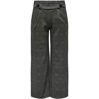 JDY Damen Karierte Stoffhose Elastisch Weite Marlene Pants Elegante Palazzo Culotte