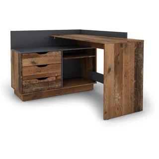 byLIVING Eckschreibtisch Belfast Eiche / Braun