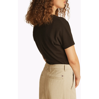Webrock TOMMY HILFIGER "CO TENCEL MIDI SKIRT", Damen, Gr. 34, beige, Web, Obermaterial: 63% Lyocell, 37% Baumwolle, unifarben, straight fit wadenlang, Röcke Webrock, mit Schlitz